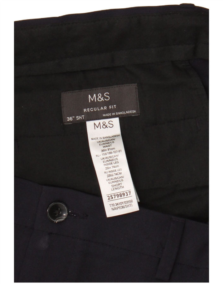 Marks & Spencer muške chino hlače standardnog kroja W36 L29 tamnoplavi poliester