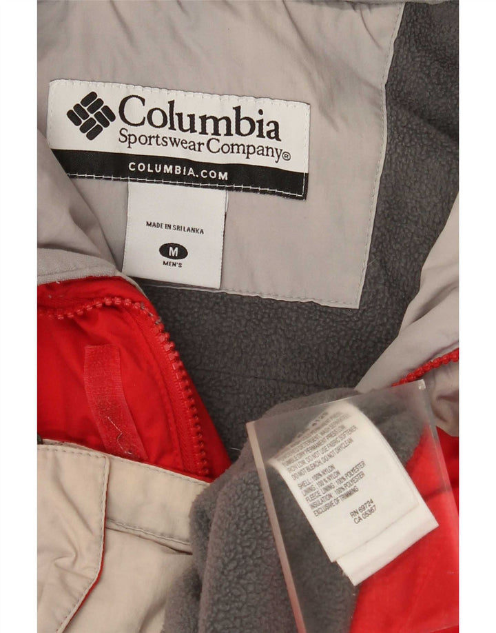 Columbia muška skijaška jakna s kapuljačom UK 38 srednje crvene boje, najlon