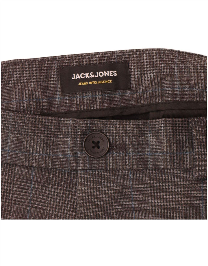 Jack & Jones muške uske chino hlače W32 L34 sivi poliester s houndstoopom