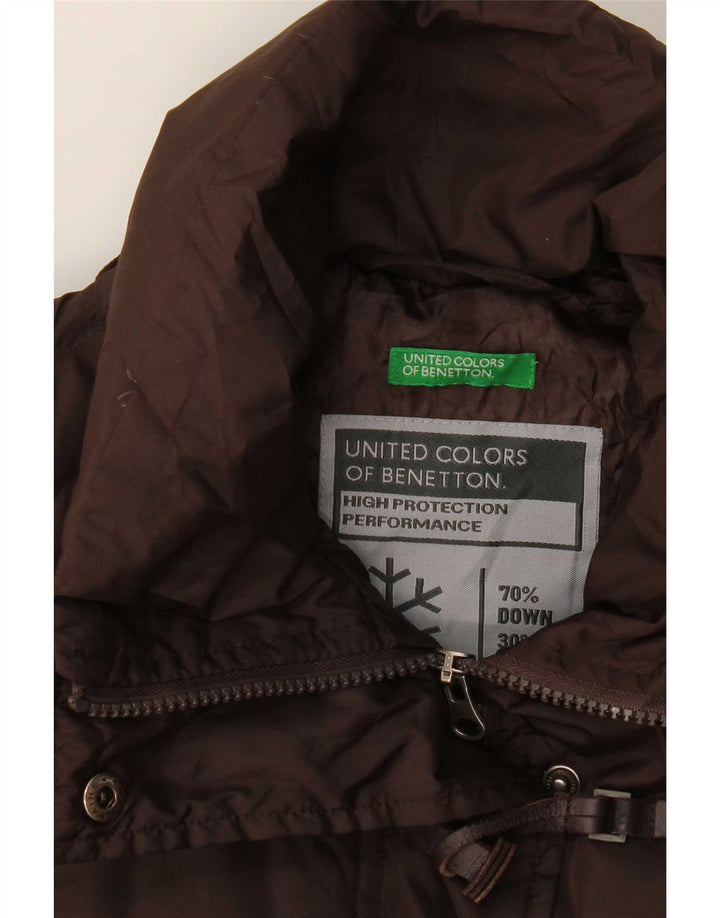 Benetton Womens Padded Coat UK 14 Medium Brown