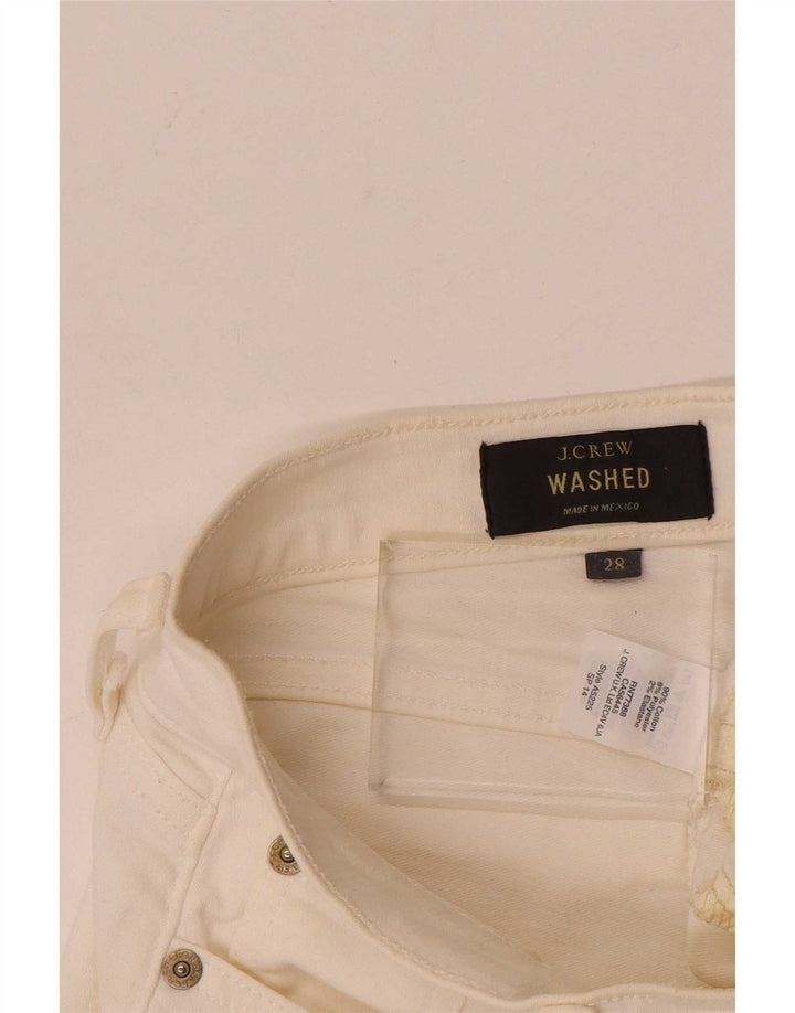 J. Crew Ženske traper kratke hlače W28 srednje bijele boje od pamuka