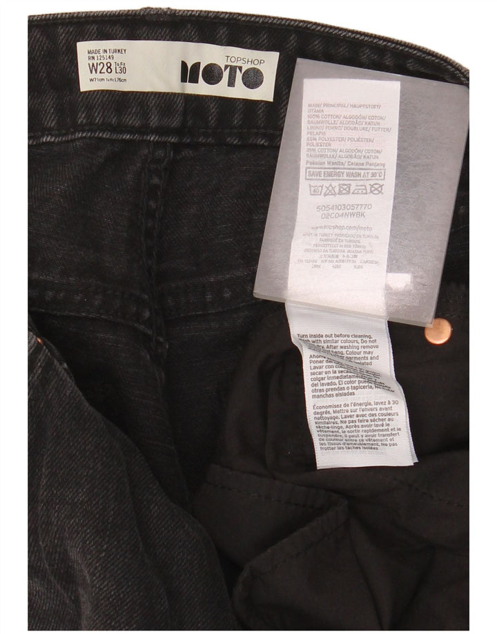 TOPSHOP Ženske traperice širokih nogavica W28 L23 crni poliester