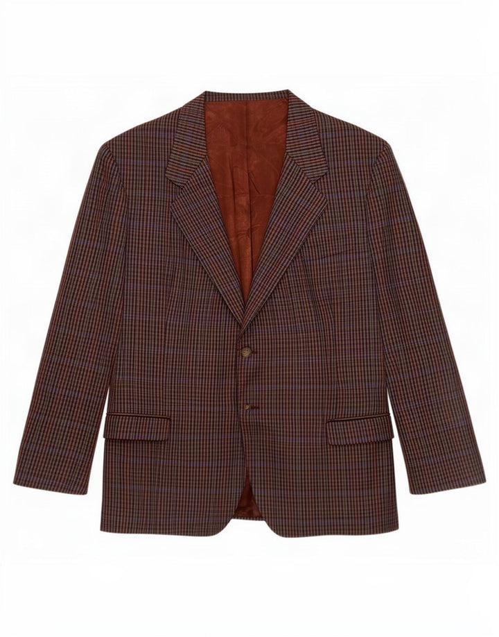 Vintage muška jakna sa 2 gumba UK 40, velika raznobojna houndstooth