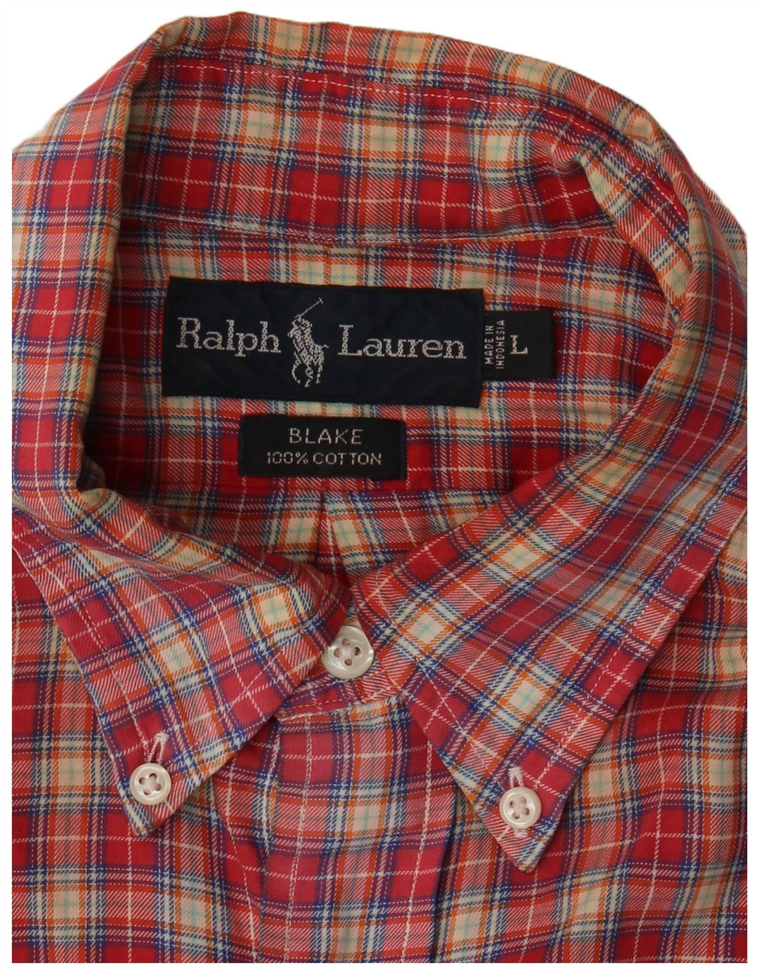 RALPH LAUREN Blake široka muška flanelska košulja velikog crvenog kariranog pamuka