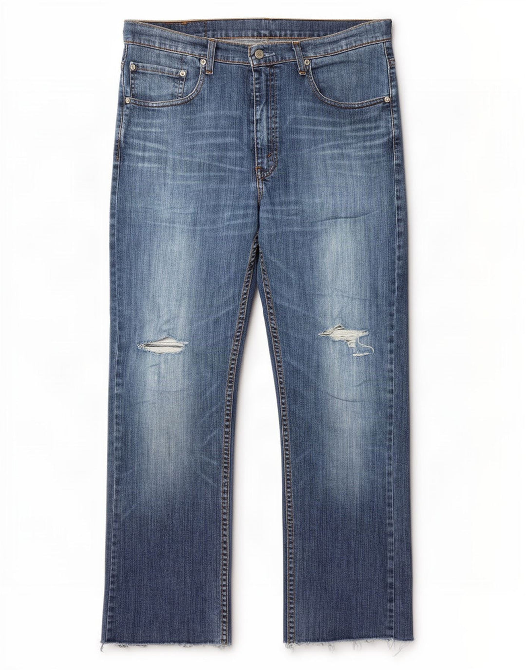 Levi's muške 752 ravne traperice s oštećenjem W36 L28, plavi pamuk
