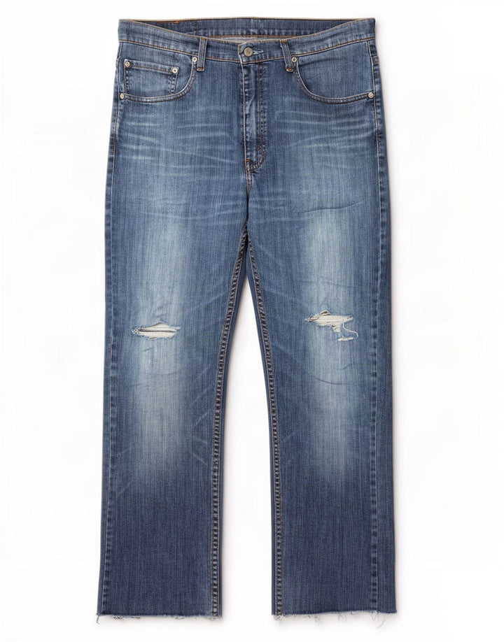Levi's muške 752 ravne traperice s oštećenjem W36 L28, plavi pamuk