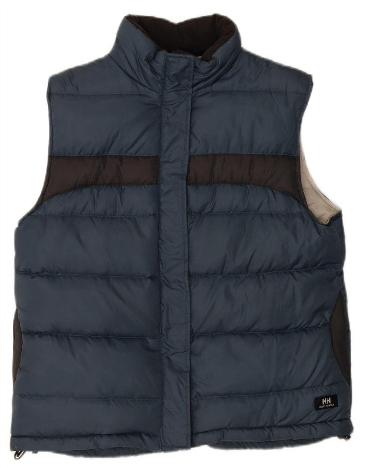 HELLY HANSEN Womens Padded Gilet UK 14 Medium Navy Blue Colourblock