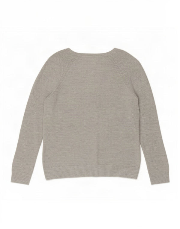 Gap ženski džemper s V-izrezom UK 18 XL sivi flekasti pamuk