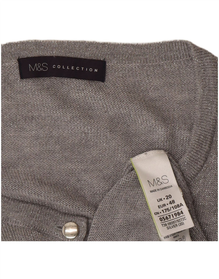 Marks & Spencer ženski kardigan pulover UK 20 2XL sivi poliamid