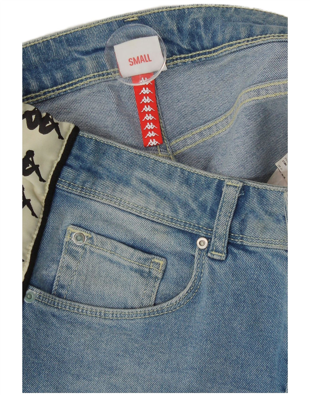 Kappa Ženske Graphic Denim Kratke Hlače Male W27 Plavi Colourblock Pamuk