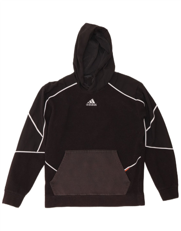 ADIDAS muški džemper od flisa s kapuljačom mali crni poliester