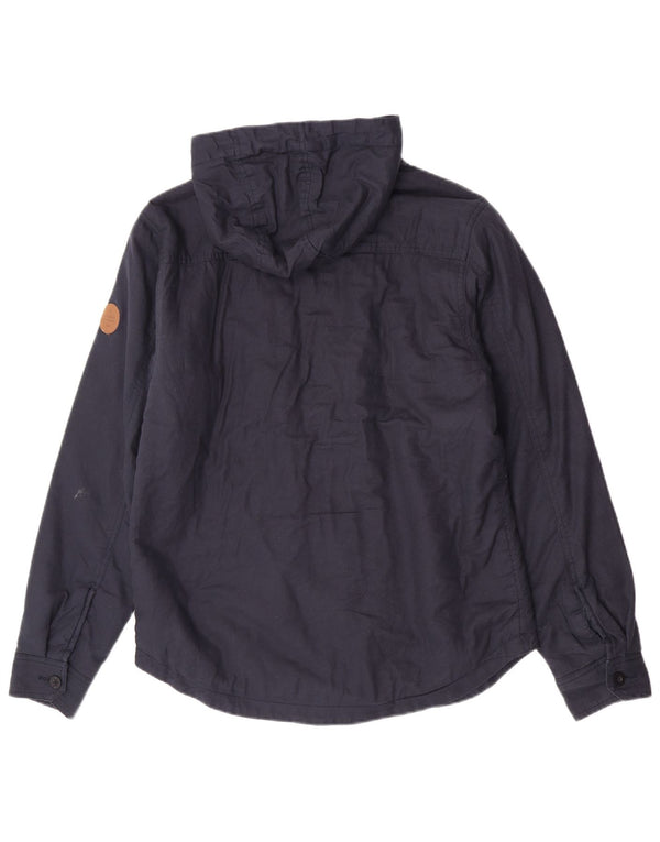 Rip Curl Mens Hooded Utility Jacket UK 38 Medium Navy Blue Cotton