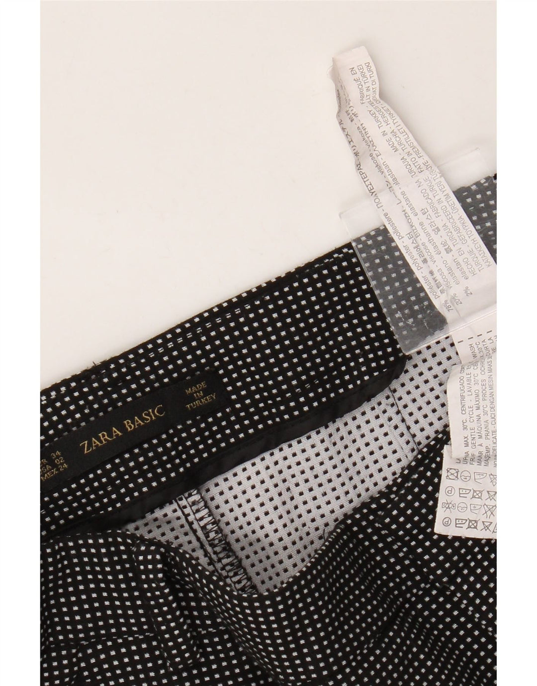 Zara ženske Basic sužene chino hlače EU 34 2XS W24 L27 crni karirani