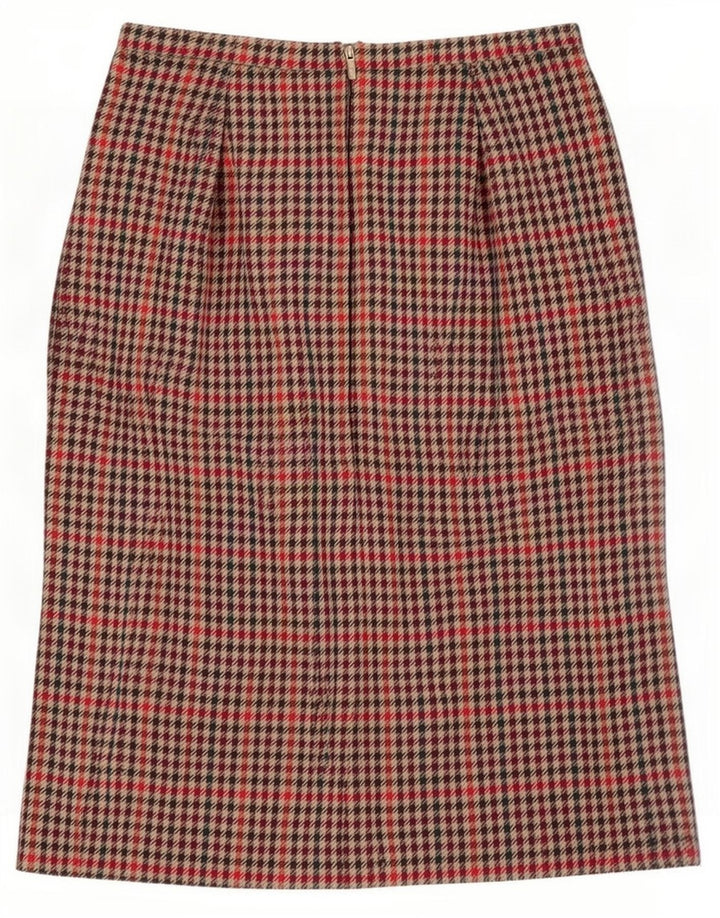 Vintage ženska ravna suknja W32 velika raznobojna houndstooth