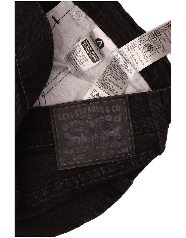 LEVI'S muške 512 uske sužene traperice W33 L27 crni pamuk