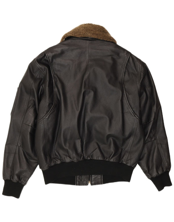 RINO & PELLE muška kožna letačka avijatičarska jakna IT 52 XL crna koža