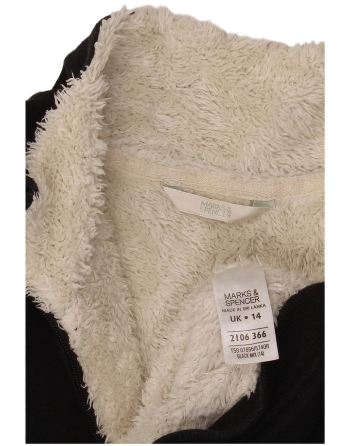 Marks & Spencer ženska gornja jakna trenirke Sherpa UK 14 velika crna