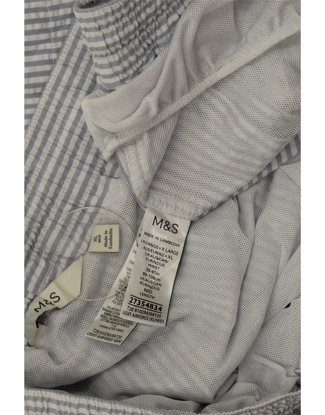 Marks & Spencer muške kratke hlače za kupanje XL poliester s plavim prugama