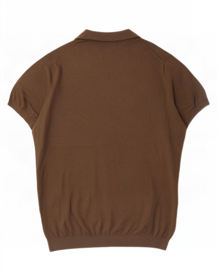 Muška polo majica Massimo Dutti, srednji kaki pamuk