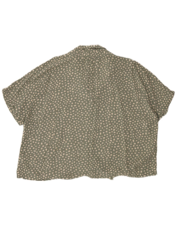 FAT FACE Ženska košulja s prednjom kravatom UK 20 2XL Zelena točkasta