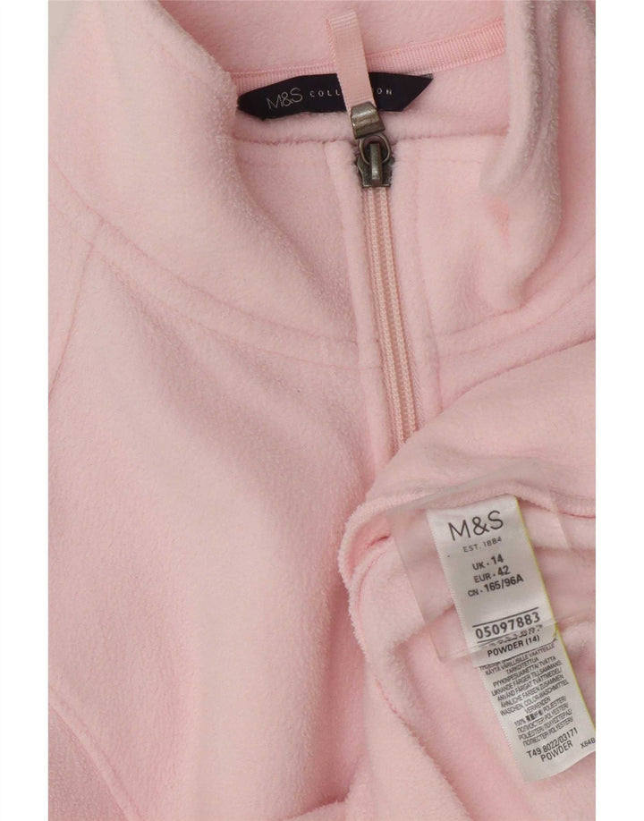 Marks & Spencer ženska jakna od flisa UK 14 veliki ružičasti poliester
