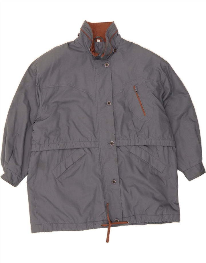VINTAGE Womens Oversized Windbreaker Coat EU 46 XL Grey Polyester Vintage Vintage and Second-Hand Vintage from Messina Hembry 