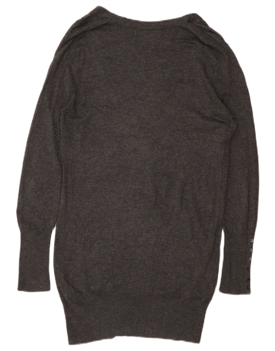 ZARA Womens Longline Cardigan Sweater UK 12 Medium Grey Rayon