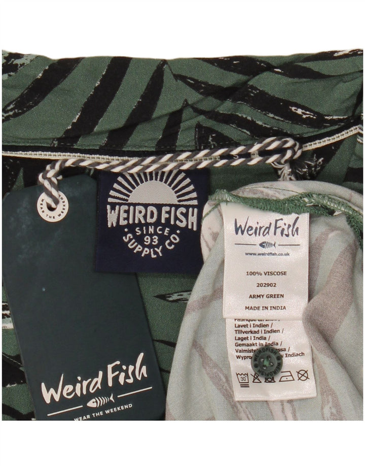 Weird Fish Muška majica kratkih rukava s apstraktnim uzorkom Mala zelena viskoza