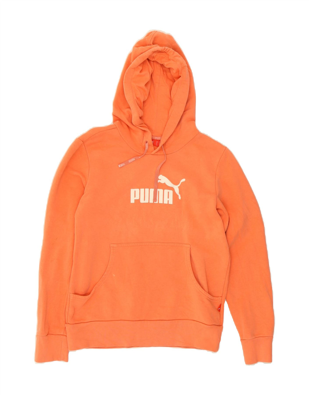 PUMA Womens Graphic Hoodie Jumper UK 12 Medium Orange Vintage Puma and Second-Hand Puma from Messina Hembry 