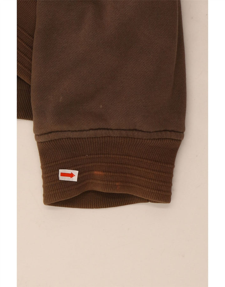 Veliki smeđi pamuk pulover s kapuljačom s patentnim zatvaračem ANIMAL