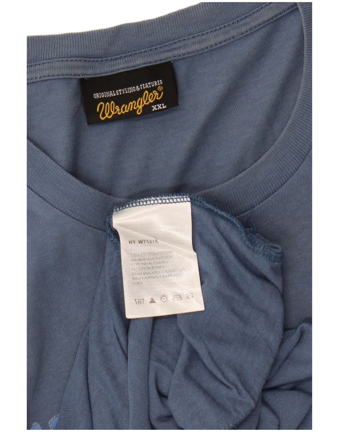 Wrangler muška majica s grafičkim motivima 2XL plavi pamuk