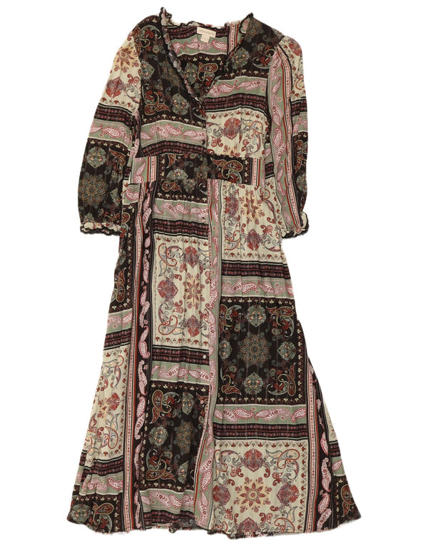 Monsoon ženska maksi haljina 3/4 rukava UK 10 Mali raznobojni patchwork