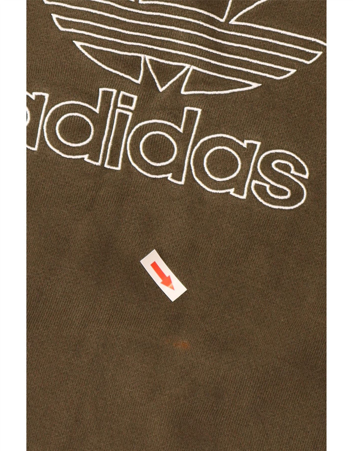 ADIDAS muški džemper s grafičkim motivima, srednji kaki pamuk