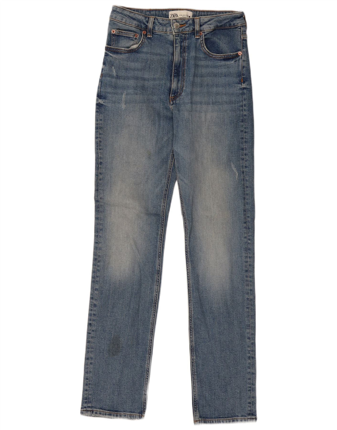 ZARA ženske ravne traperice s oštećenim izgledom EU 36 XS W26 L32 plave