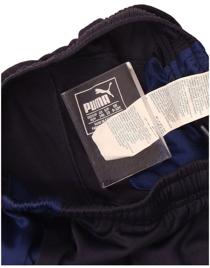 PUMA Hlače za trenirku za dječake 9-10 godina tamnoplave poliesterske boje