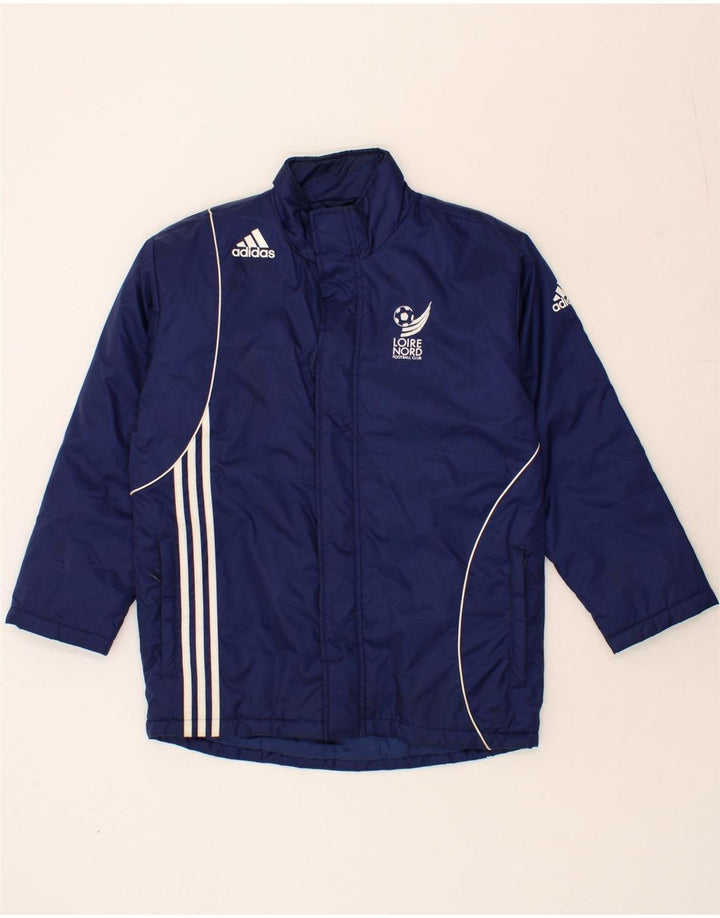 ADIDAS Boys Windbreaker Jacket 13-14 Years Navy Blue Polyamide Vintage Adidas and Second-Hand Adidas from Messina Hembry 