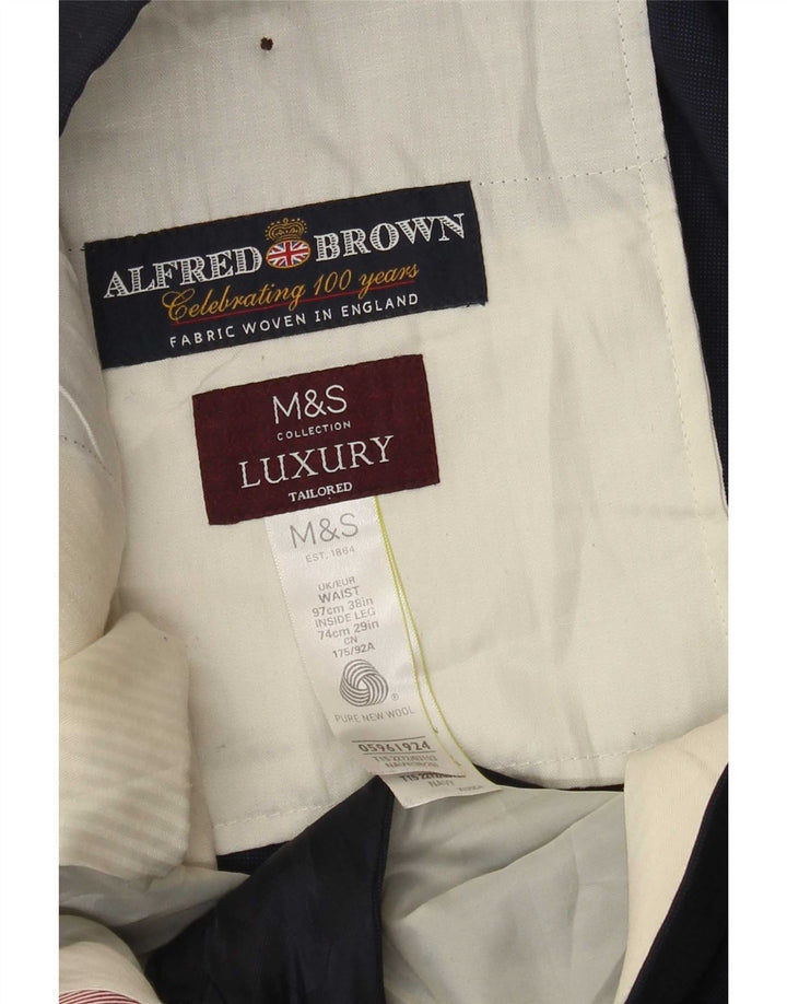 Marks & Spencer muške hlače ravnog odijela W38 L29 tamnoplava vuna