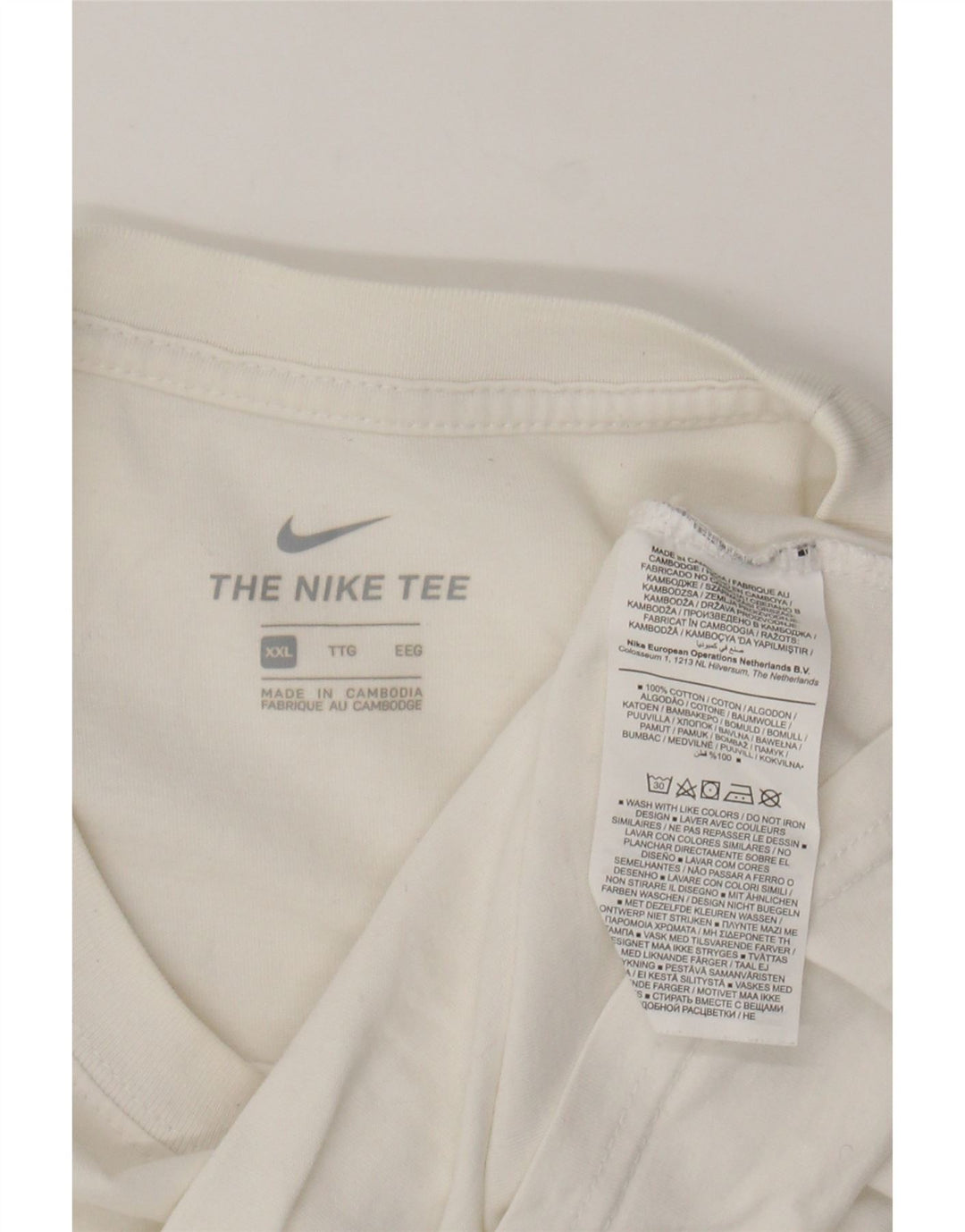 NIKE Mens T-Shirt Top 2XL White Cotton