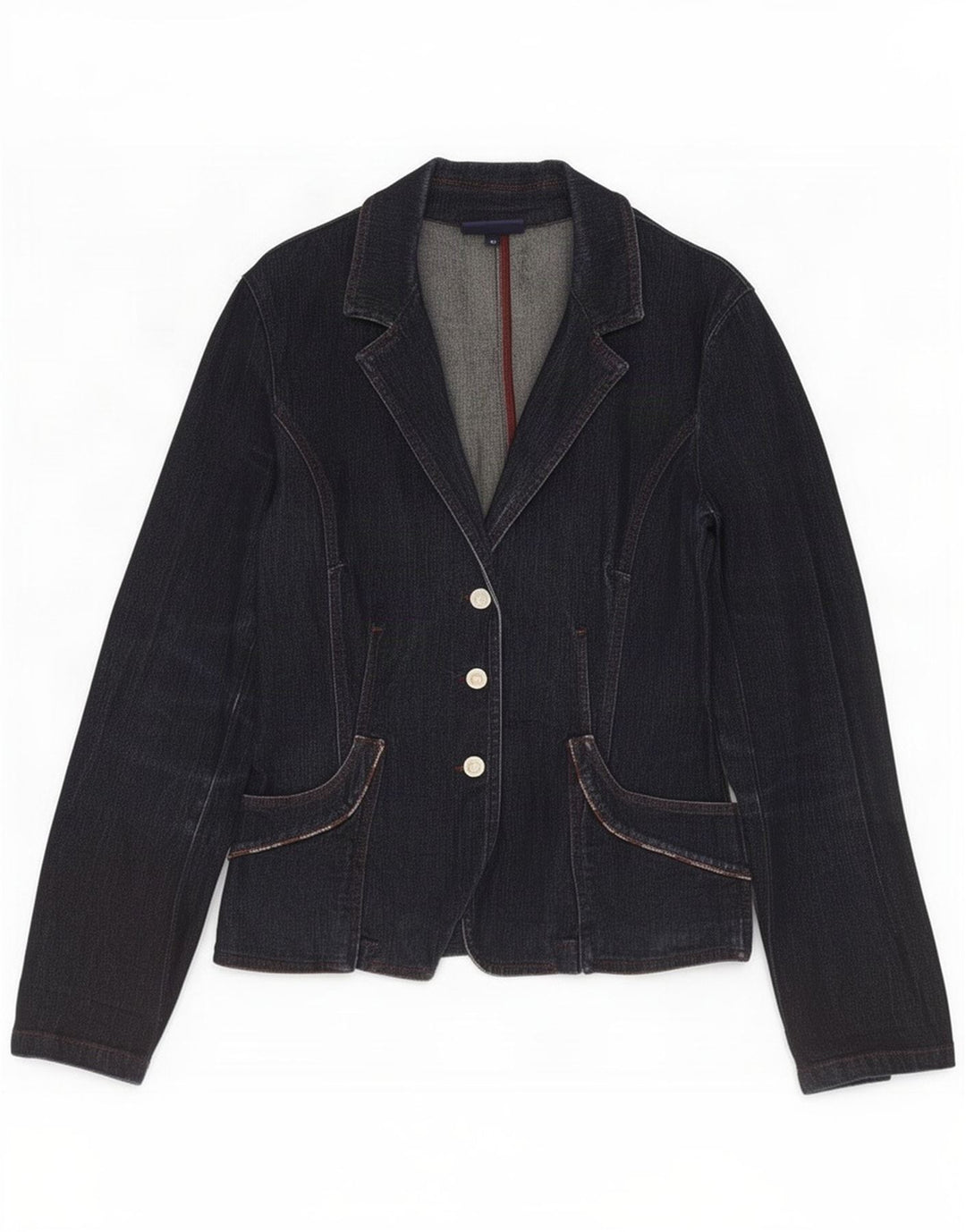Trussardi Jeans Ženska traper jakna s 3 gumba IT 46 Large tamnoplava