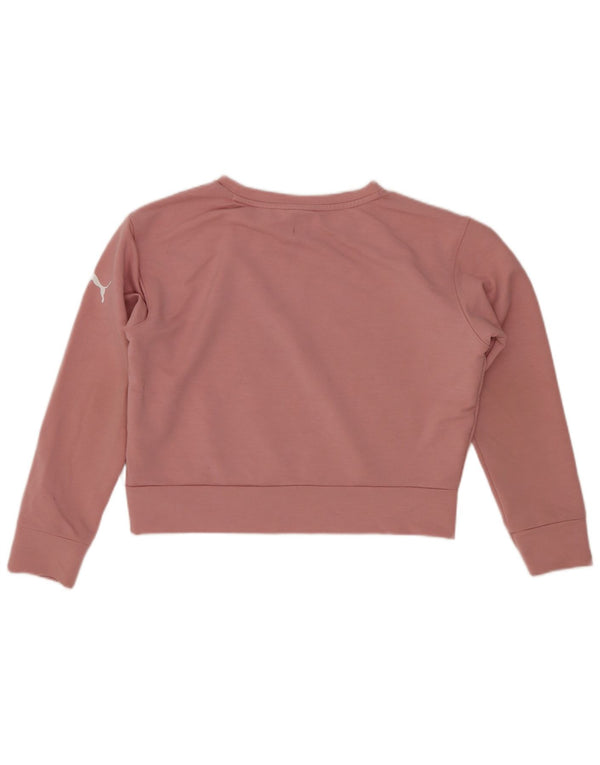 Puma Girls Crop Graphic Sweatshirt Džemper 9-10 godina, ružičasti pamuk