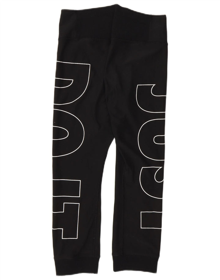 NIKE Ženske Dri Fit Graphic Trenirke Hlače Joggers UK 8 Male crne