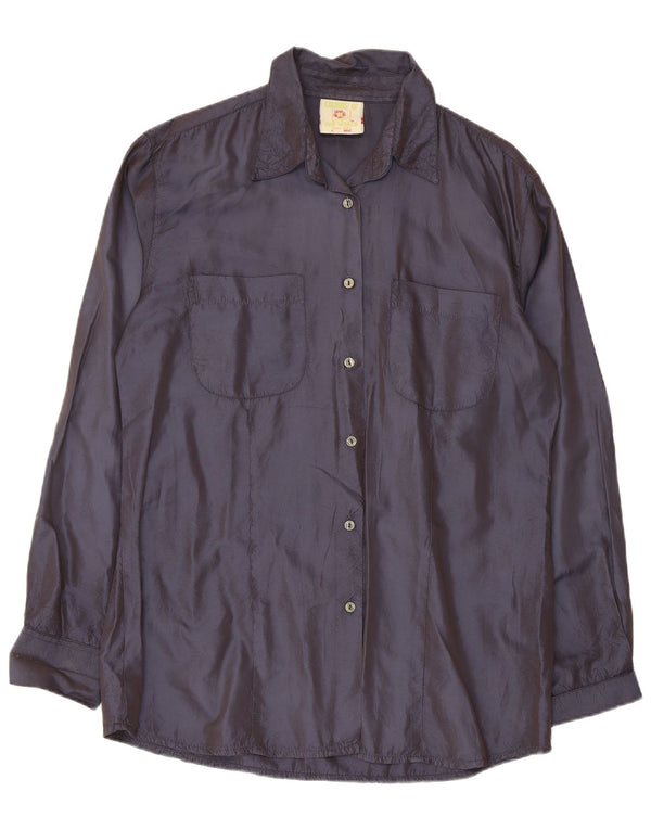 Colours Of The World Womens Shirt Blouse EU 40/42 Large Navy Blue Polyester