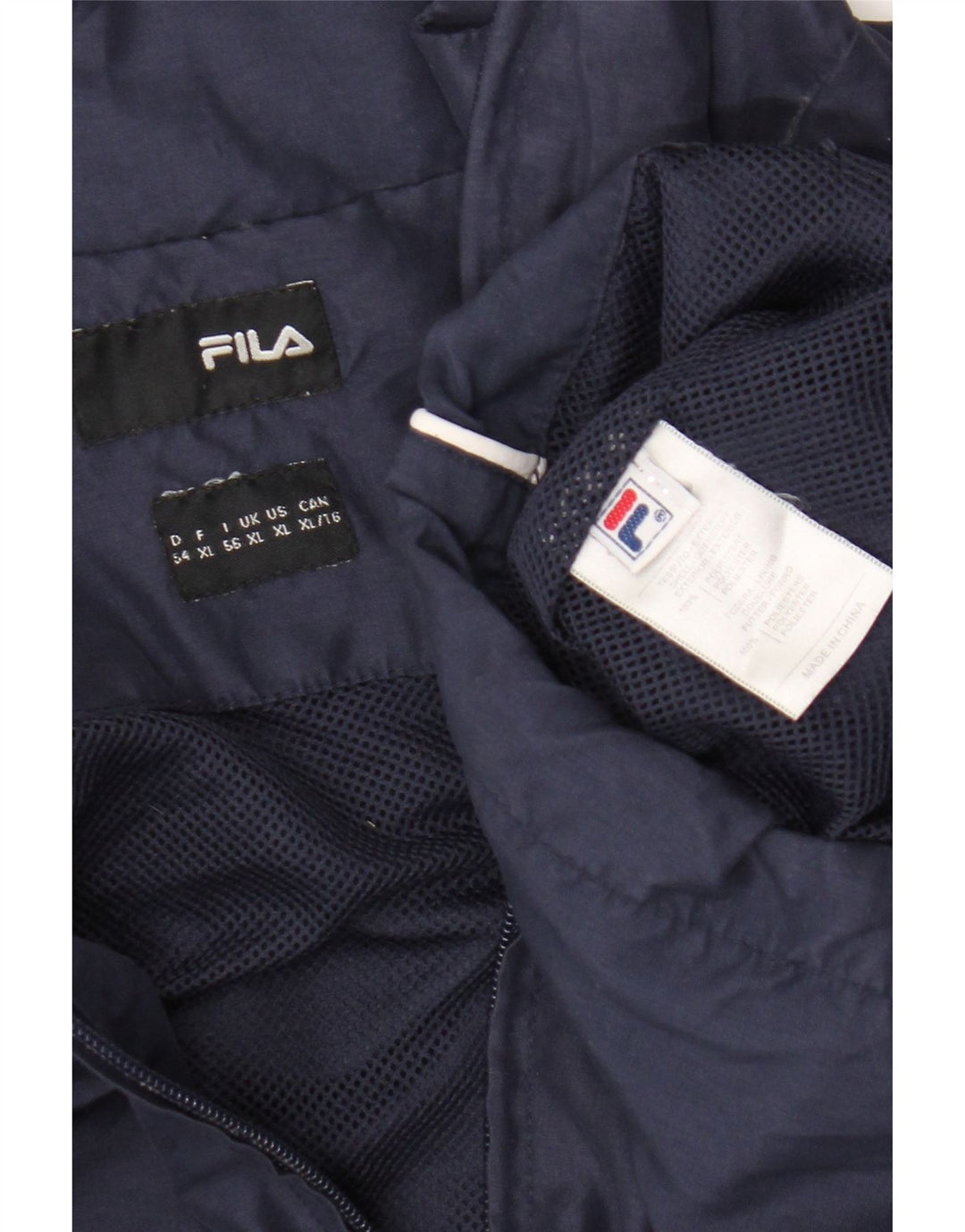 Muška kišna jakna Fila Graphic UK 42 XL tamnoplavi prugasti poliester