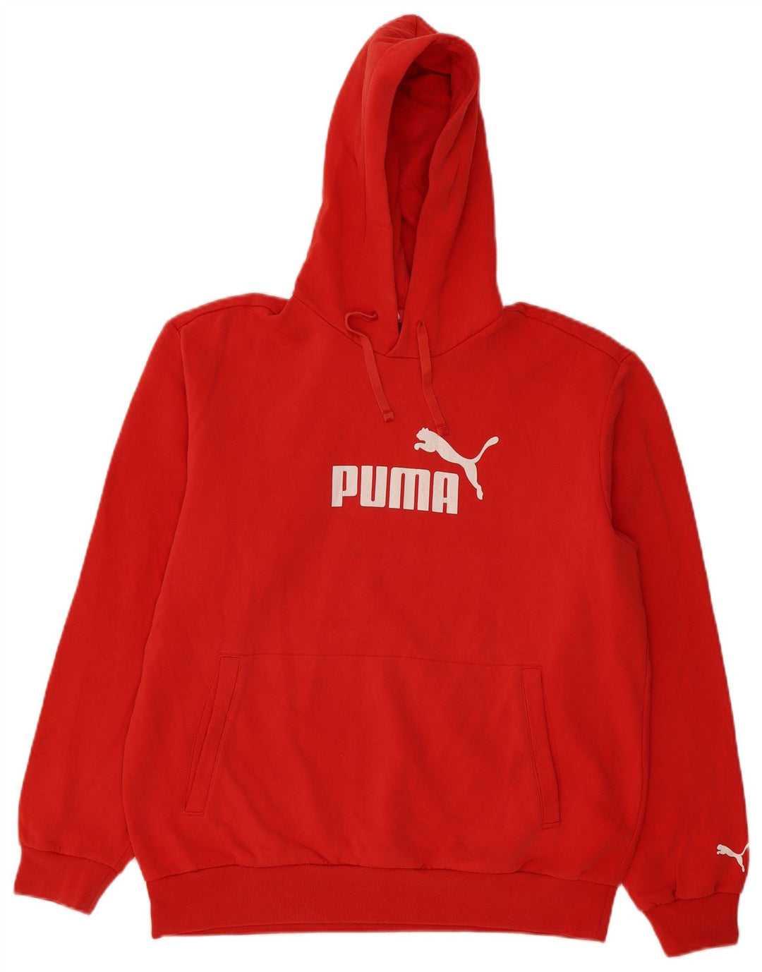 Puma muška majica s kapuljačom srednje crvene boje