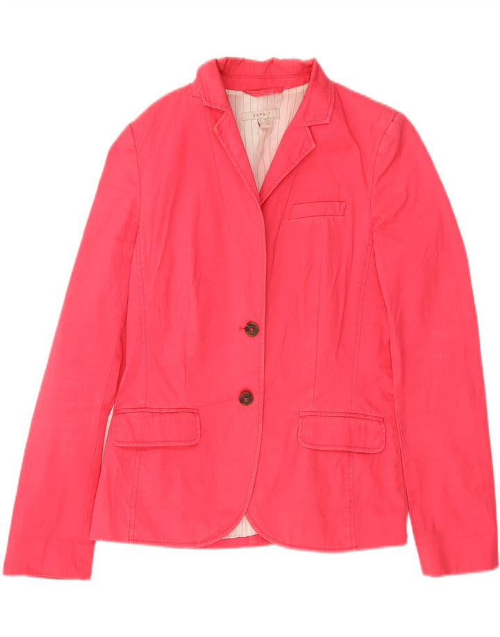 ESPRIT Womens 2 Button Blazer Jacket UK 10 Small  Pink Cotton Vintage Esprit and Second-Hand Esprit from Messina Hembry 
