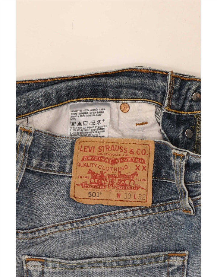 Levi's muške 501 ravne traperice s oštećenjem W30 L29, plavi pamuk