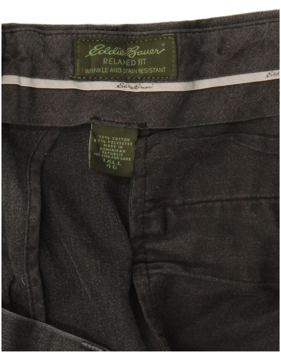 EDDIE BAUER Muške chino hlače opuštenog kroja W46 L31 crni pamuk