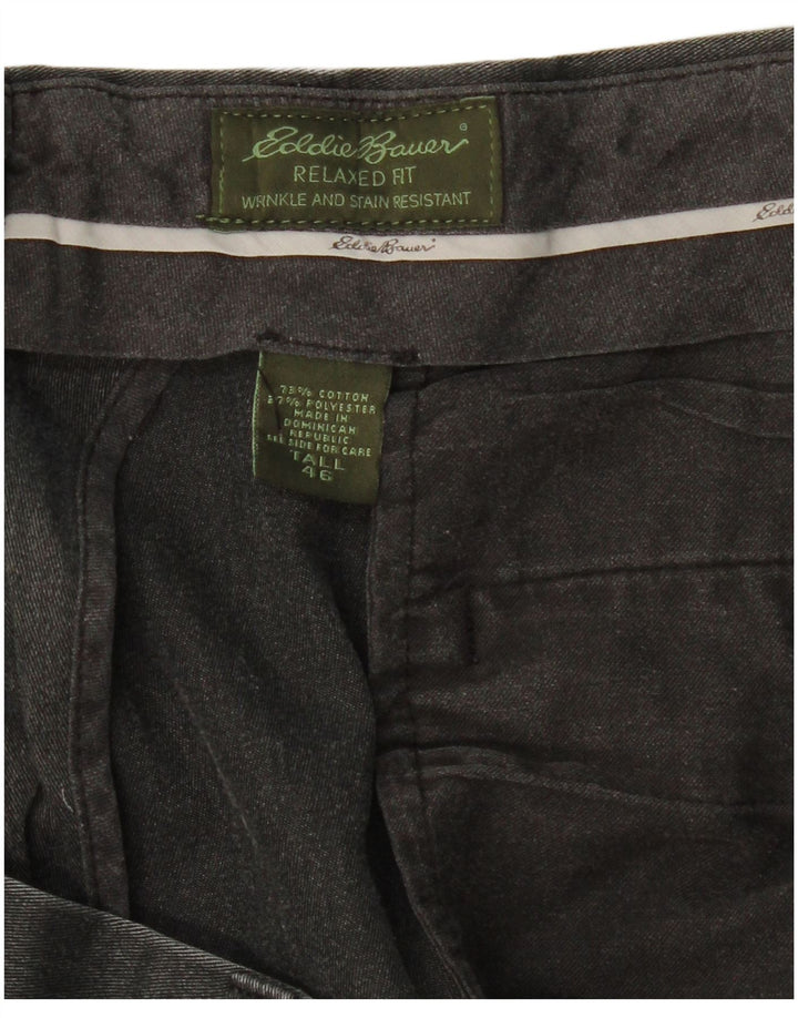 EDDIE BAUER Muške chino hlače opuštenog kroja W46 L31 crni pamuk