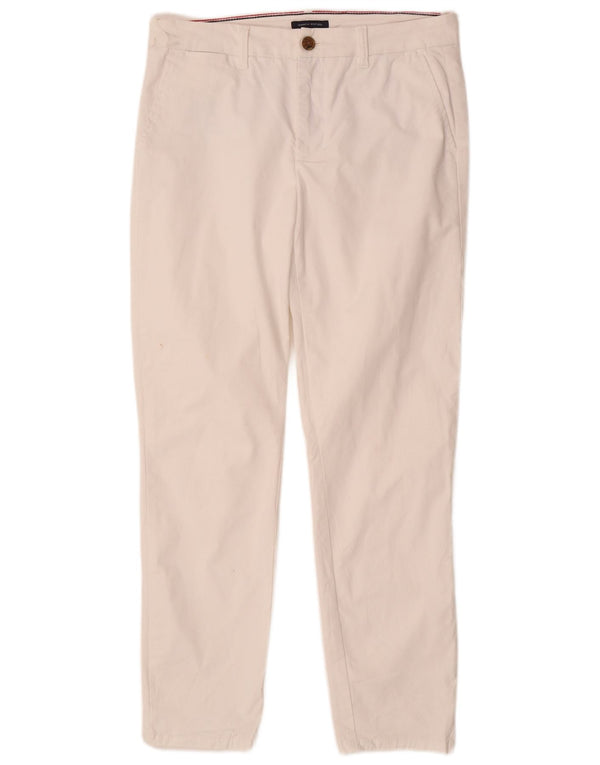TOMMY HILFIGER Womens Slim Chino Trousers US 8 Medium W30 L29 White Cotton