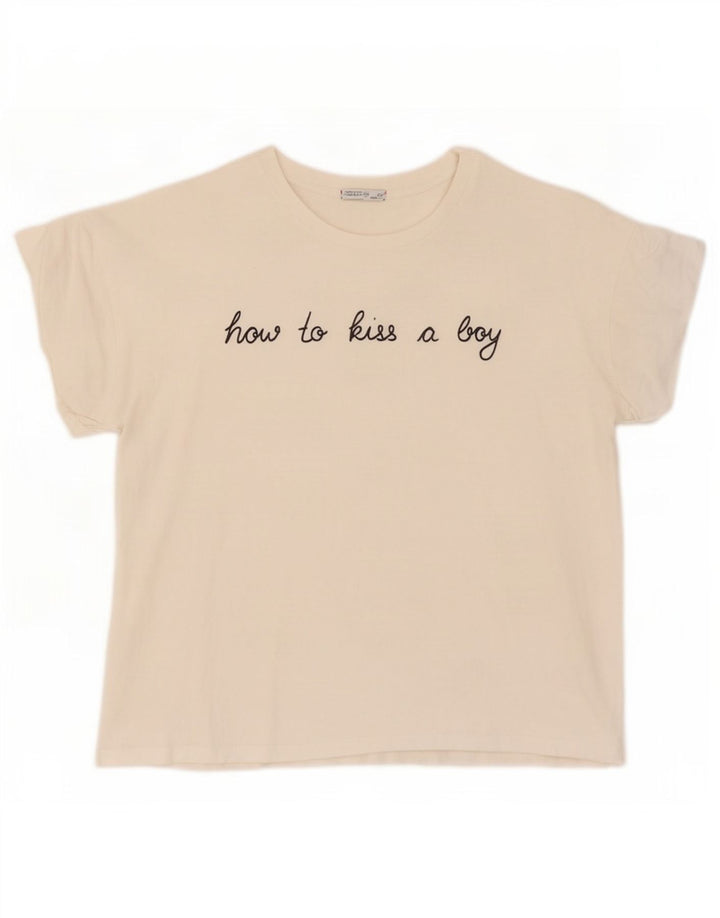 Zara ženska prevelika majica kratkih rukava UK 10 Small White